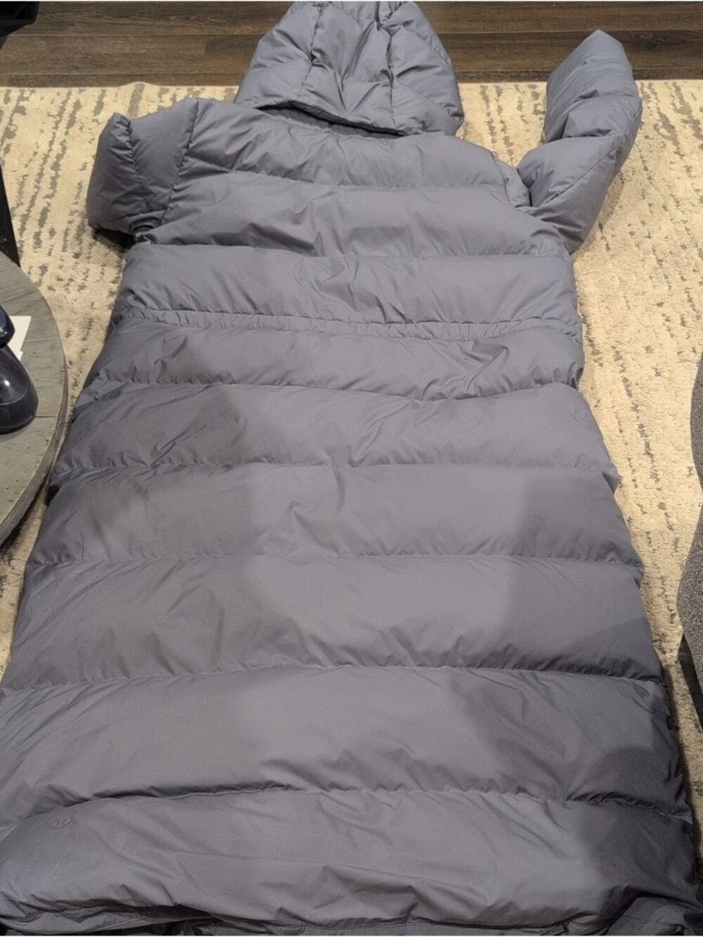 Lululemon Wunder Puff Long Jacket Oil Grey / Belgian Blue Like new - Picture 6 of 9